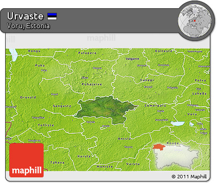 Satellite 3D Map of Urvaste, physical outside
