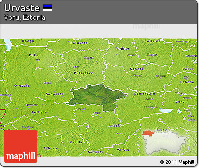 Satellite 3D Map of Urvaste, physical outside