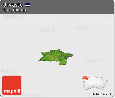 Satellite 3D Map of Urvaste, single color outside