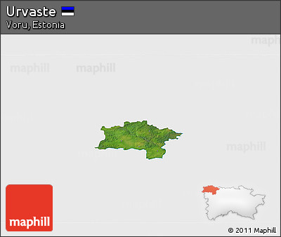 Satellite 3D Map of Urvaste, single color outside