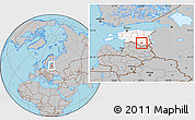 Gray Location Map of Urvaste, highlighted country