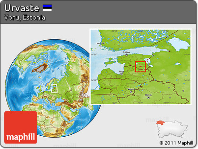 Physical Location Map of Urvaste