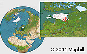 Satellite Location Map of Urvaste, highlighted country