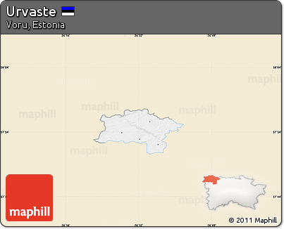 Classic Style Map of Urvaste, single color outside