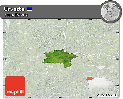 Satellite Map of Urvaste, lighten