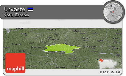 Physical Panoramic Map of Urvaste, darken, semi-desaturated