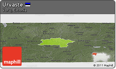 Physical Panoramic Map of Urvaste, darken, semi-desaturated