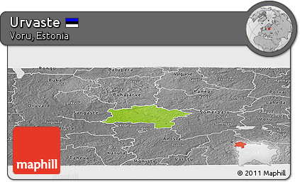 Physical Panoramic Map of Urvaste, desaturated