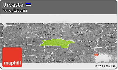 Physical Panoramic Map of Urvaste, desaturated