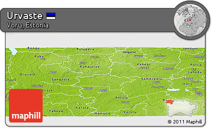 Physical Panoramic Map of Urvaste