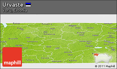 Physical Panoramic Map of Urvaste