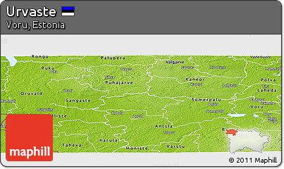 Physical Panoramic Map of Urvaste