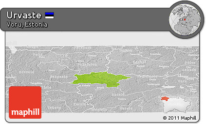 Physical Panoramic Map of Urvaste, lighten, desaturated