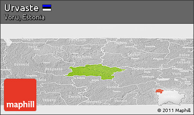 Physical Panoramic Map of Urvaste, lighten, desaturated
