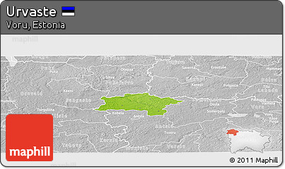 Physical Panoramic Map of Urvaste, lighten, desaturated
