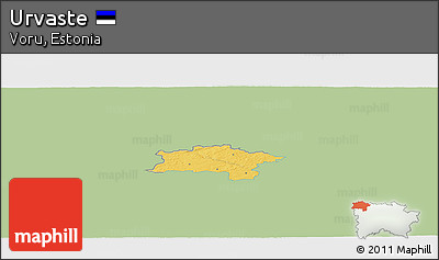 Savanna Style Panoramic Map of Urvaste, single color outside
