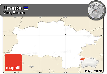 Classic Style Simple Map of Urvaste