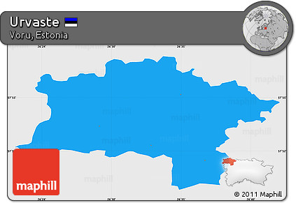 Political Simple Map of Urvaste, single color outside