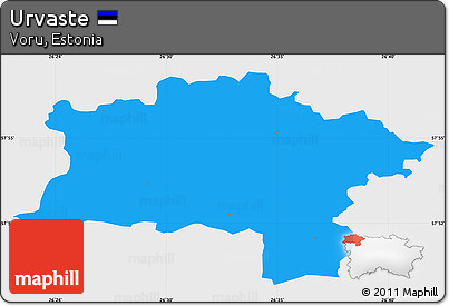 Political Simple Map of Urvaste, single color outside