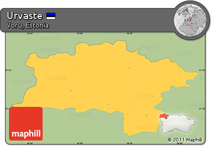 Savanna Style Simple Map of Urvaste, single color outside