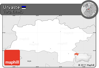Silver Style Simple Map of Urvaste