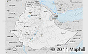 Silver Style 3D Map of Ethiopia