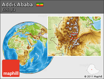 Physical Location Map of Addis Ababa