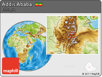 Physical Location Map of Addis Ababa