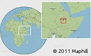 Savanna Style Location Map of Addis Ababa, within the entire country