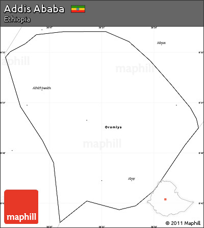 Blank Simple Map of Addis Ababa