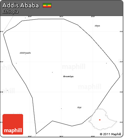 Blank Simple Map of Addis Ababa