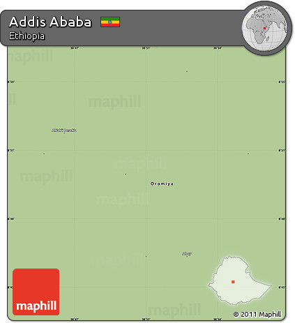 Savanna Style Simple Map of Addis Ababa, single color outside