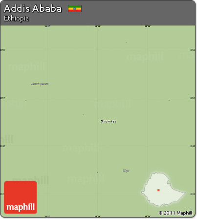 Savanna Style Simple Map of Addis Ababa, single color outside