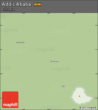 Savanna Style Simple Map of Addis Ababa, single color outside