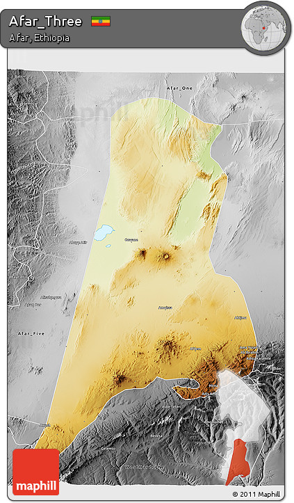 Physical 3D Map of Afar_Three, desaturated