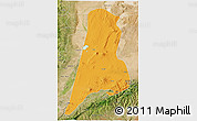 Political 3D Map of Afar_Three, satellite outside