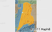 Political 3D Map of Afar_Three, semi-desaturated