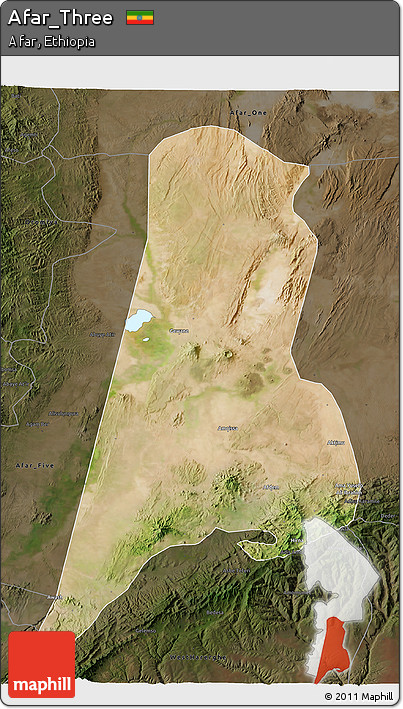 Satellite 3D Map of Afar_Three, darken
