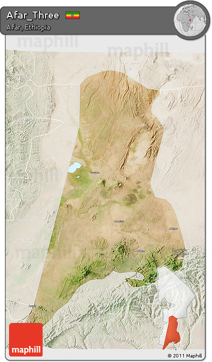 Satellite 3D Map of Afar_Three, lighten
