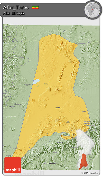 Savanna Style 3D Map of Afar_Three