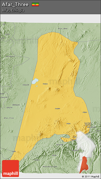 Savanna Style 3D Map of Afar_Three