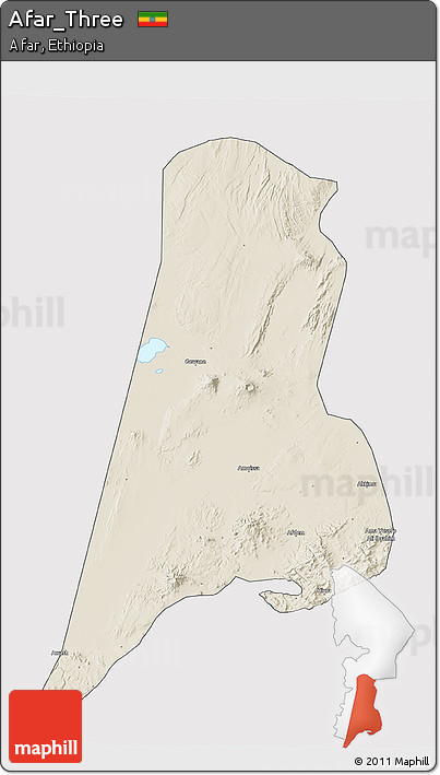 Shaded Relief 3D Map of Afar_Three, cropped outside