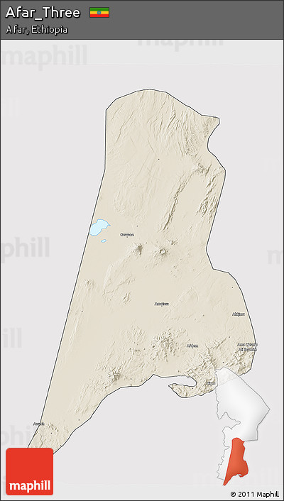 Shaded Relief 3D Map of Afar_Three, cropped outside
