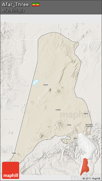 Shaded Relief 3D Map of Afar_Three, lighten