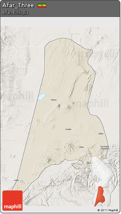 Shaded Relief 3D Map of Afar_Three, lighten