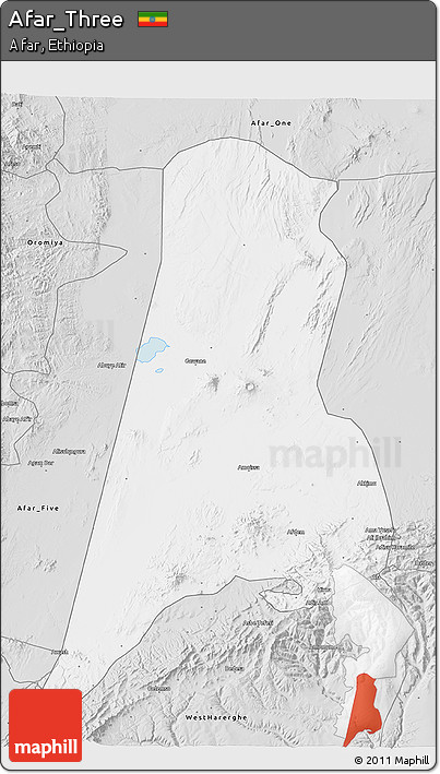 Silver Style 3D Map of Afar_Three