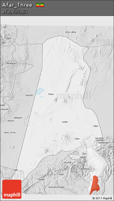 Silver Style 3D Map of Afar_Three