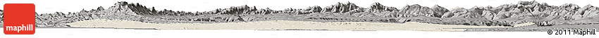 Shaded Relief Horizon Map of Afar_Three, darken, semi-desaturated