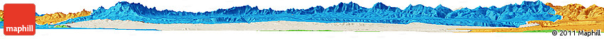 Shaded Relief Horizon Map of Afar_Three, political outside