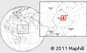 Blank Location Map of Afar_Three, within the entire country